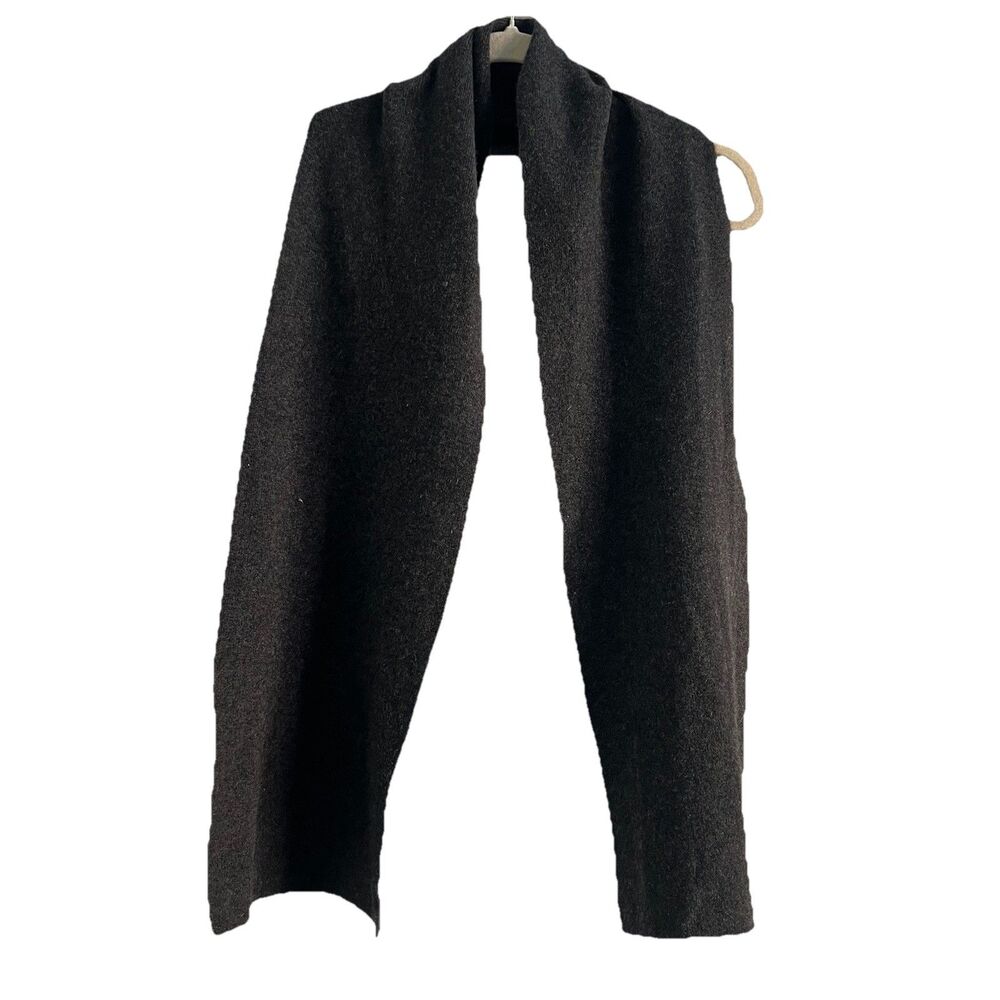 Grey Cashmere Scarf Ribbed Knit Solid Print Quiet Luxury Soft Neutral Layering